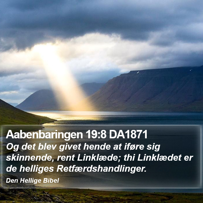 Aabenbaringen 19:8 DA1871 Bible Study