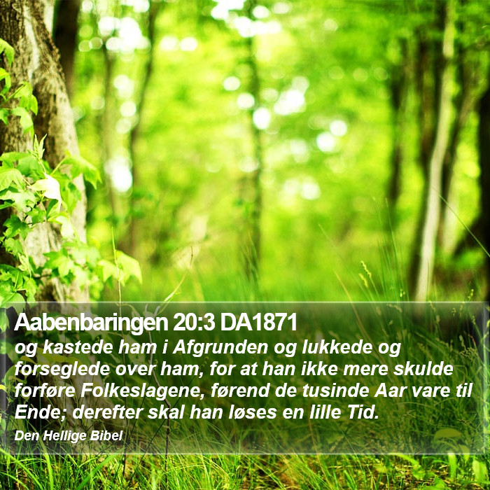 Aabenbaringen 20:3 DA1871 Bible Study