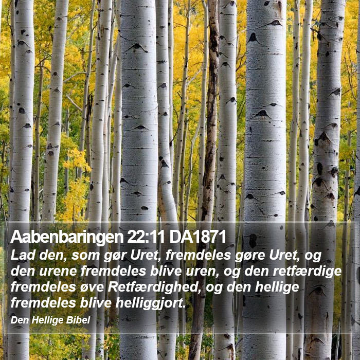 Aabenbaringen 22:11 DA1871 Bible Study